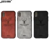 2018 hot selling animal pattern brown black gray leather pu cloth phone case back cover for iPhone x/xs