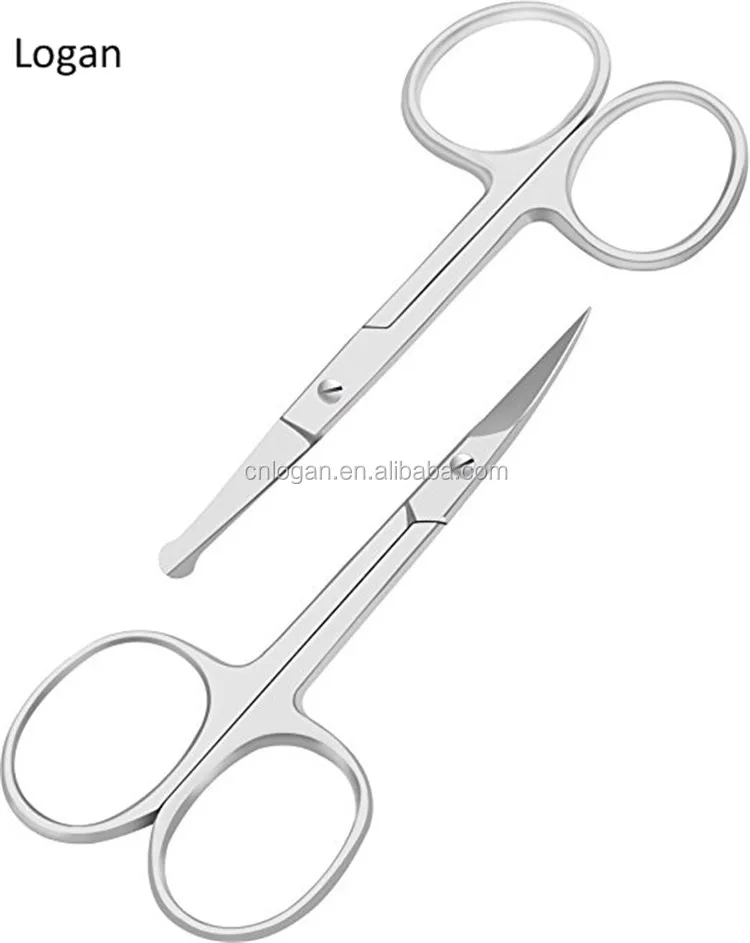 Curved and Round Facial Hair Scissors Set 