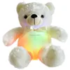Stuffed Animal Plush White Teddy Bear For Valentine Day Custom LOGO Light Up Plush Toy Teddy Bear Led