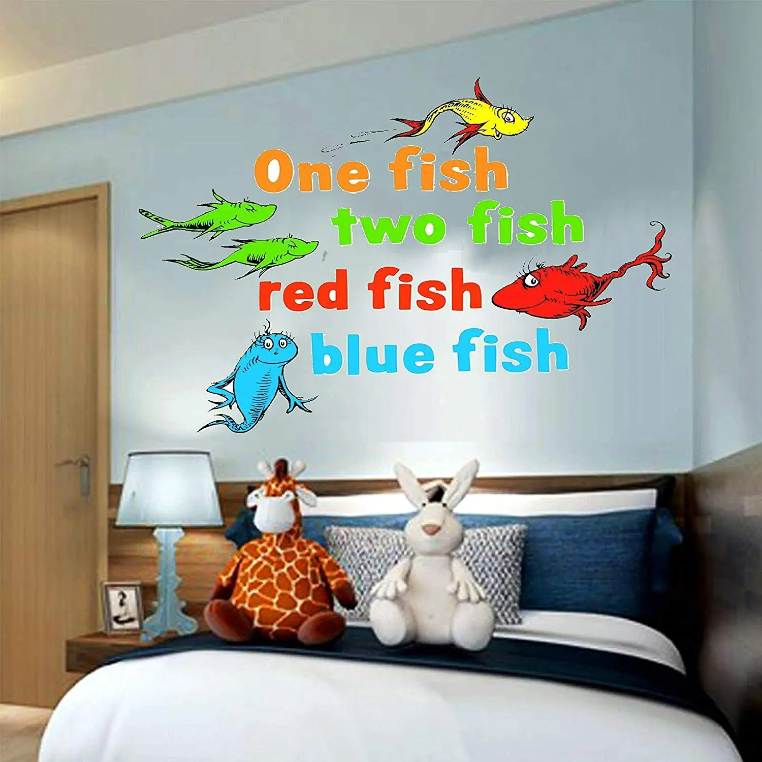 One Fish Two Fish Dr. Seuss The Lorax, truffula tree, 3D Window View Decal Graphic WALL STICKER Art Mural 18", 24", 36" or 52"