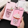 Pink Cartoon Cup Pattern Cupcakes Ice Cream Phone Case for iphone XS XR MAX Cherry Cupcakes 3D Cute Cover for iPhone X 6 7 8PLUS