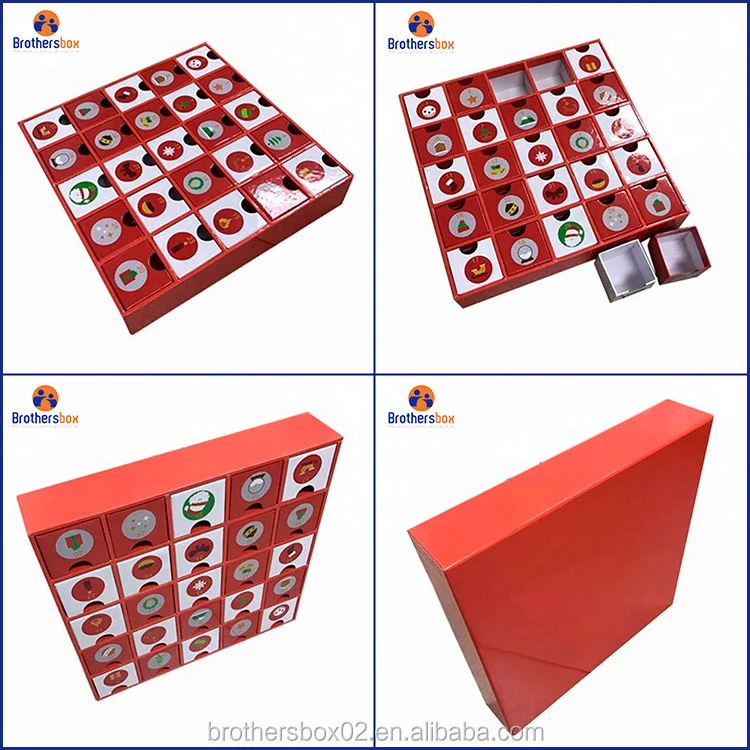 Custom Printing Gift box empty advent calendar 2019 Christmas Advent Calendar Box