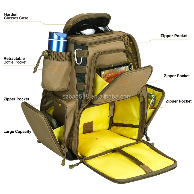 Fishing Tackle Backpack Fishing Bag with Rain Cover