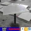 White quartz table top square with wrought iron table leg