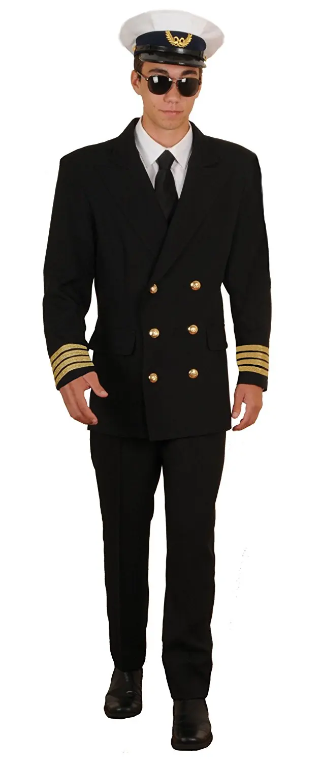 Captain Airline Flight Attendant Suit Uniform With Badge Caps - Buy ...