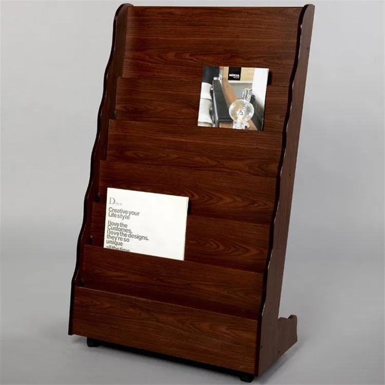 Book Shelf Wall Mount Brochure Stand Magazine Rack Wood Buy Magazine