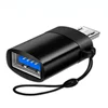 Aluminum Micro male to usb 3.0 female otg adapter with key lanyard