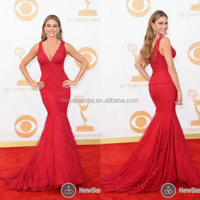 Sofia Vergara Emmy 2017 Red Carpet Celebrity Dress Y V Neck Sofia Vergara Emmy 2017 Red Carpet Celebrity Dress Y V Neck Long Mermaid Tail
