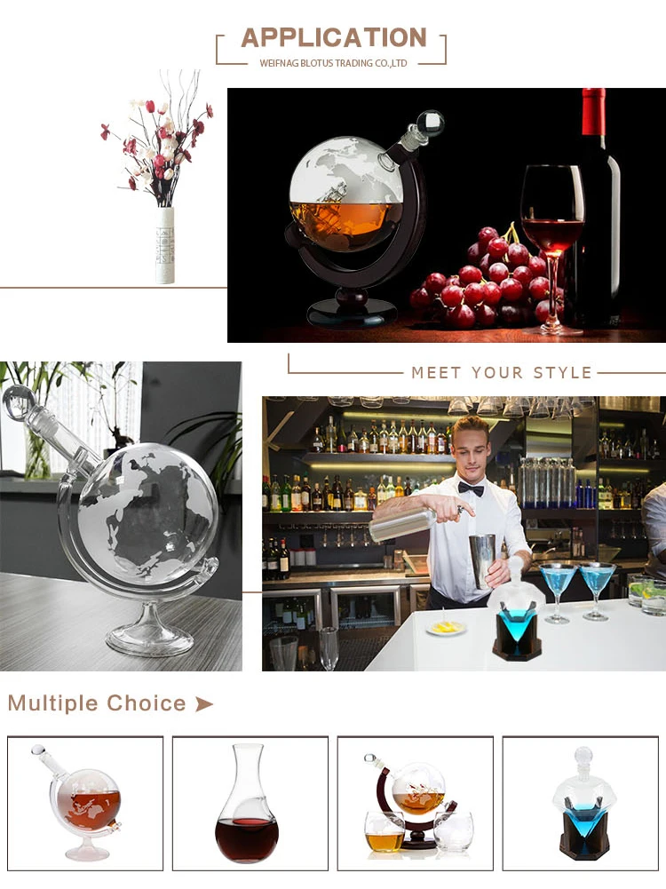 Customized Handmade High Borosilicate Glass Plane Bottles Liquor Bottle