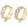 free sample two pieces 18k gold jewelry couple rings fashion custom eternity wedding engagement gold finger ring for women