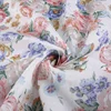Elegant floral digital printed custom natural linen fabric for clothes printing