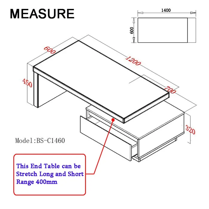 tea table measurements