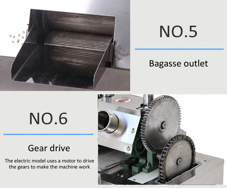 NEWEEK 3 roller electric sugarcane juice machine sugar cane juicer