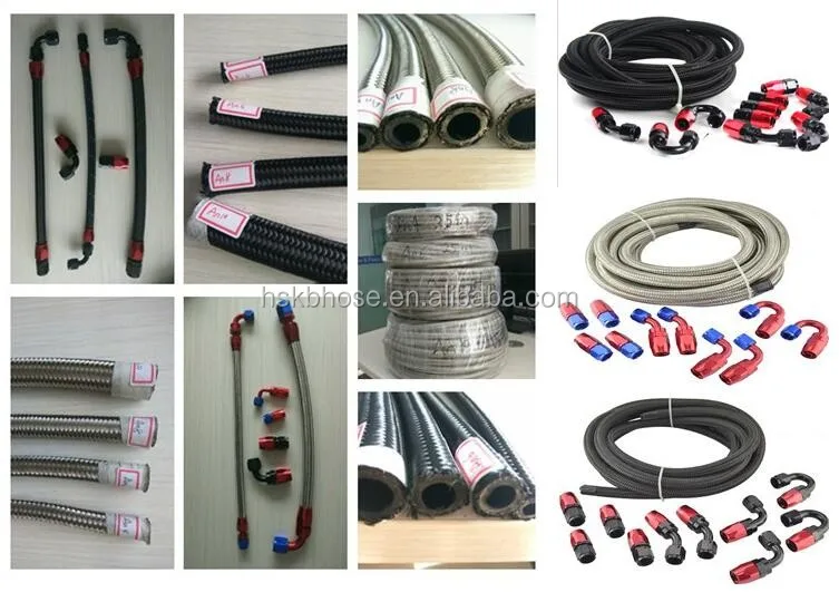 Black Blue Line Nylon Stainless Steel Braided Flexible Race