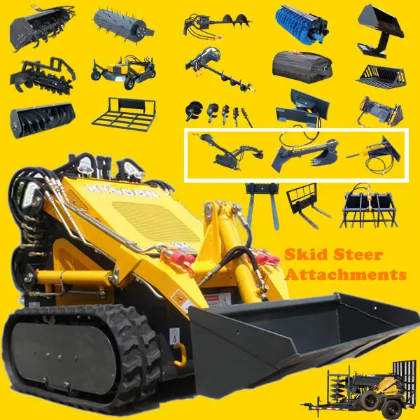 Mini Wheeled Digger Universal Skid Steer Compact Loader With 4 In 1