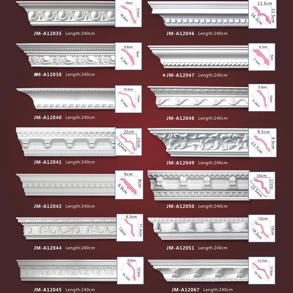 High Density Cheap Beautiful Polyurethane PU cornice moulding