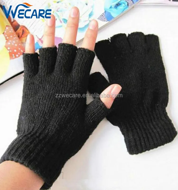 Wristlet Gloves | Fingerless Gloves } Winter Mittens Grey