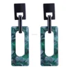 Fashionable plain ear rings rectangle long acetate hoop earrings