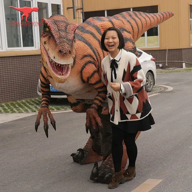 Walking dinosaur realistic dinosaur costume Raptor suit.