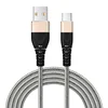 Durable Steel Wire Braided USB C Cable With Aluminum Plug and SR Protect 2.4A Fast Charging Type C Cable