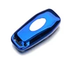 Blue Silica Gel Automatic Car Key Case Cover, Remote Key Shell Protection Key For Ford Mustang Explorer Taurus F-150