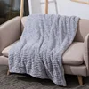 Super Soft Fuzzy Fur Elegant Faux Fur Rectangular Embossed Pattern With Fluffy Plush Sherpa Cozy Warm Microfiber Throw Blanket