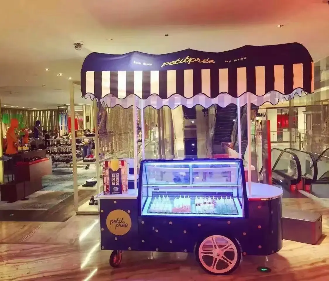 Commercial Mobile Beach  Ice  Cream  Combination Food Cart  