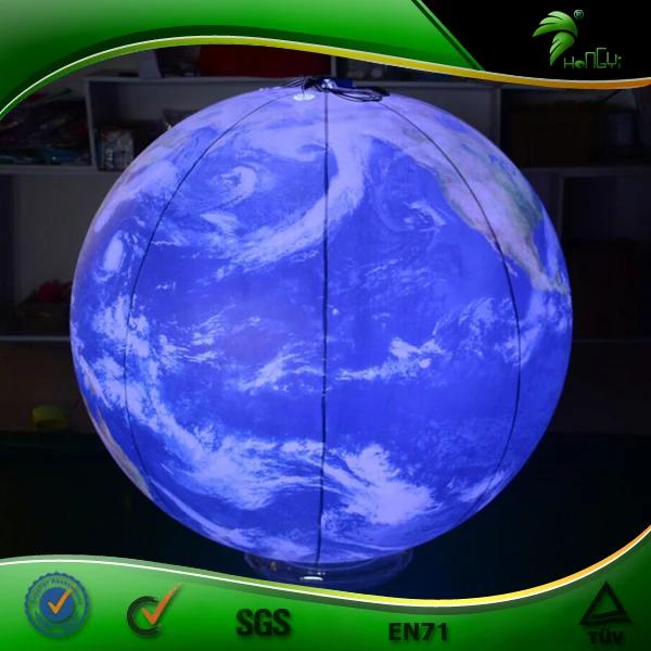 Inflatable Earth Globe Beach Ball Led Lighted Lamp Display Giant
