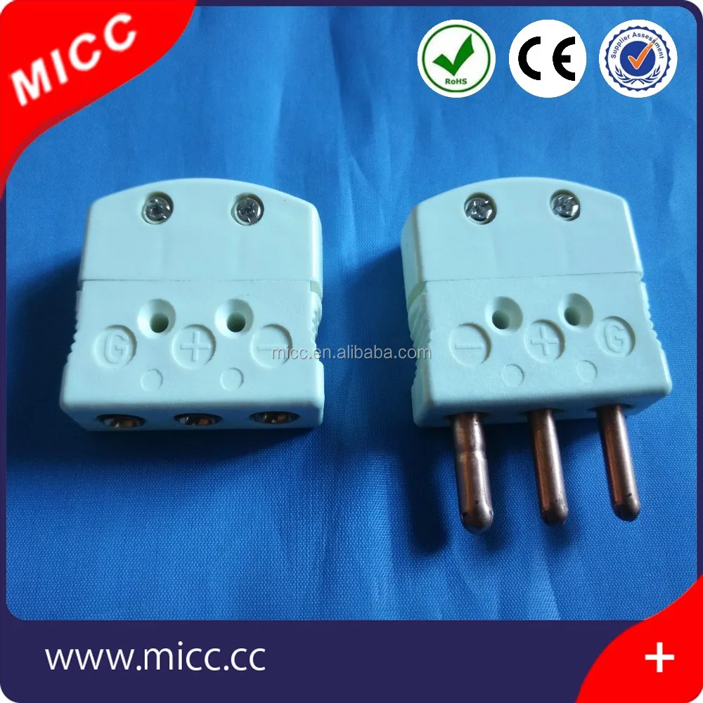 Micc Rtd 3 Pin Male Plug Thermocouple Connectors For Industrial Use