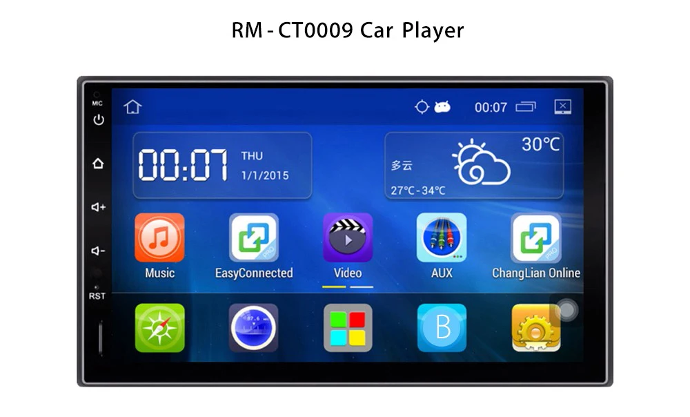 Sale RM - CT0009 Android 5.1 2 din Car Multimedia Player 7 inch Capacitive Touch Screen 1024x600 Auto GPS Navigation FM Car Radio 5