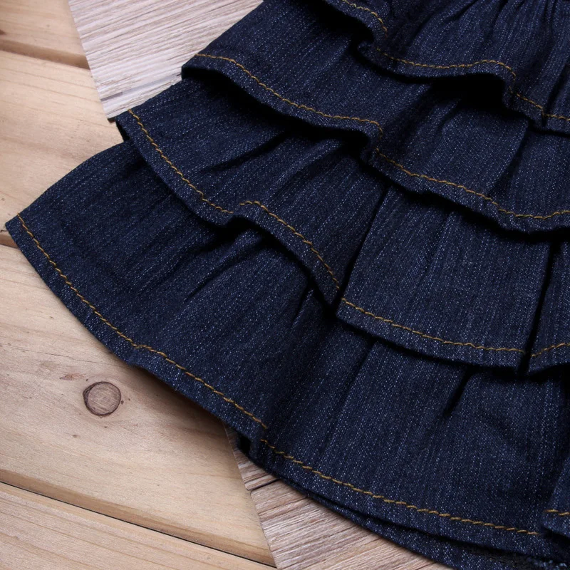 SUMMER KOREA FASHION KIDS GIRLS HOT SALE JEANS LAYERED DRESSES