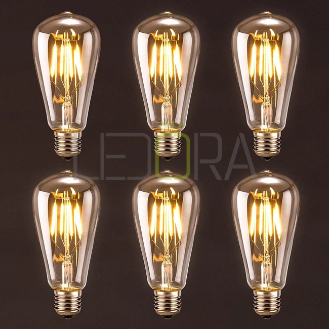 Energy star UL ST64 Edison style antique dimmable led bulb Lamp Home Decorative Vintage Light Globe