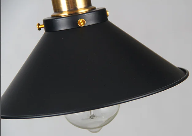 European Retro Black Stainless Steel Shades Stair Wall Lamps Edison Bulb Light Source Scones Wall Light for Hotel Hallway