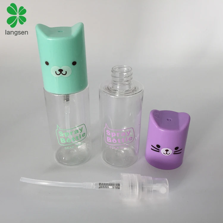 Cute 35ml clear round cylinder spray bottle