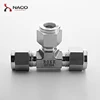 High Quality 3 Way Double Ferrule Equal Tee Union Tube Fitting