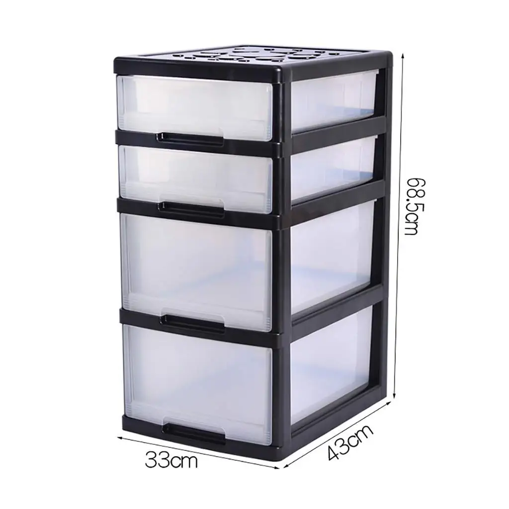 WJ Drawers Drawer Storage Trolley, Monochrome Mobile Storage Trolley Home,Office & Salon (Color : Black)