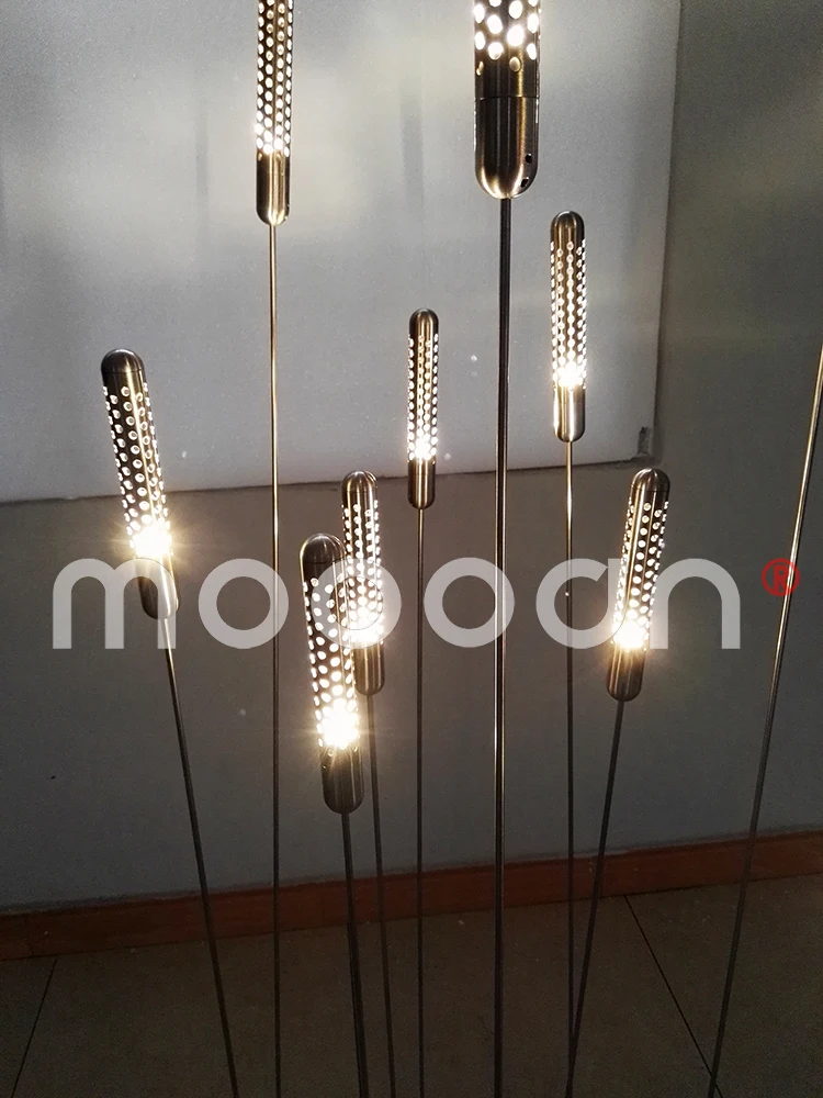 Modern Aluminum and Steel Waterproof IP65 LED Reeds Floor Lamp for Decorative