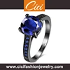 Wholesale Latest Designs Silver Ring With Dark Blue Stone Silver Ring Band Engraved Silver Ring Splints Trigger Finger