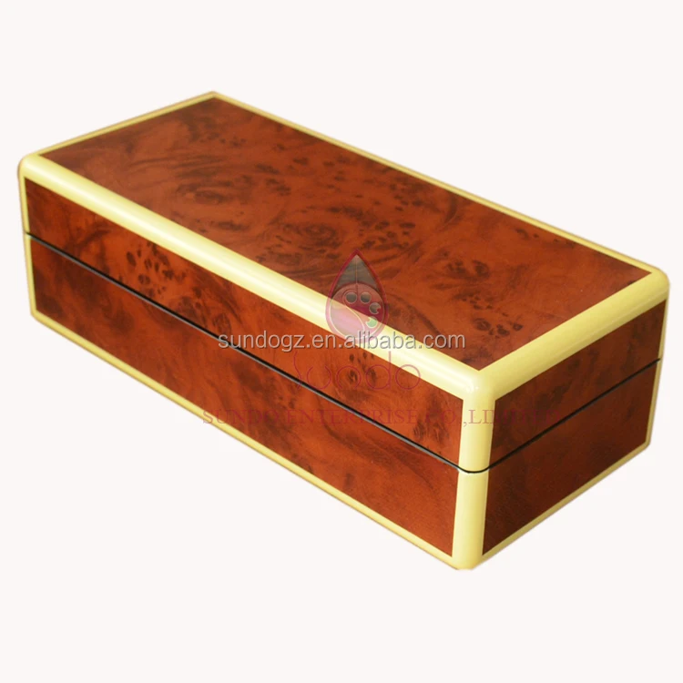 Luxury Lacquered Wooden Pen Box For Fountain Pen Customized Logo High Gloss Wood Brand Pen