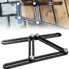 Black Aluminium Multi Angle Measuring Ruler Aluminum Angle Template Tool With Metal Screws Four-Sided Ruler