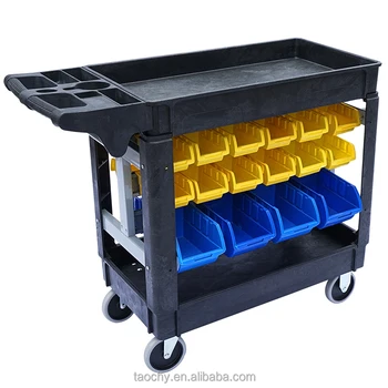 Storage Service Cart Plastic Utility Cart With Bin Buy Plastic Carts