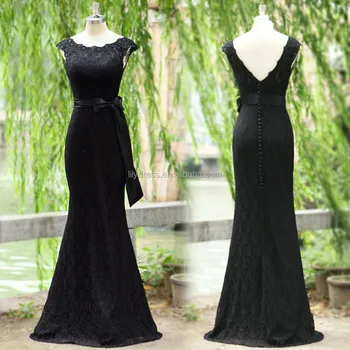 Black Lace Cap Sleeves Floor Length Custom Made Long Prom Party Dresses Vestido De Fiesta Pd104 Long Tight Prom Dresses Buy Long Tight Prom