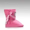 H&C-557 wholesale girls animal cat printing cheap cute hot selling pink winter boots child with ribbon bowknot