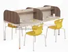 Colleage library reading table and chair, library reading room set desk
