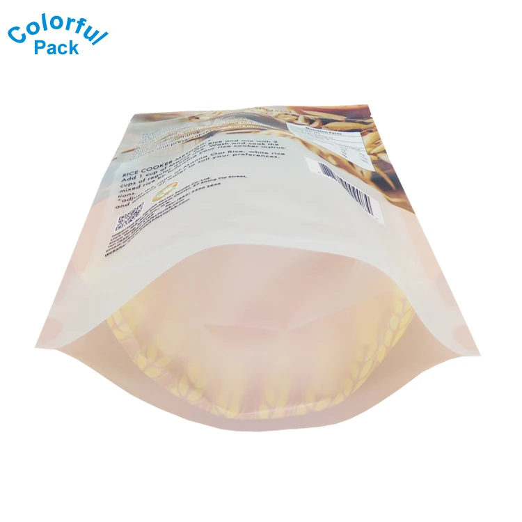 10kg Rice Packaging Bag With Window/stand Up Pouch With Zipper For