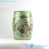 RYYL02 Lime green bird floral mark golden line plated hall lobby ceramic barrel rest seat