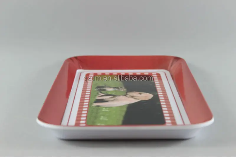 Rectangle Shape Melamine Tray With Dog Print