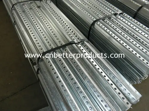 8 Foot Perforated Green painted U-channel Sign Post | U shape fence posts