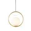 Bedroom simple mosaic glass hanging lamp frosted white glass ball led pendant light