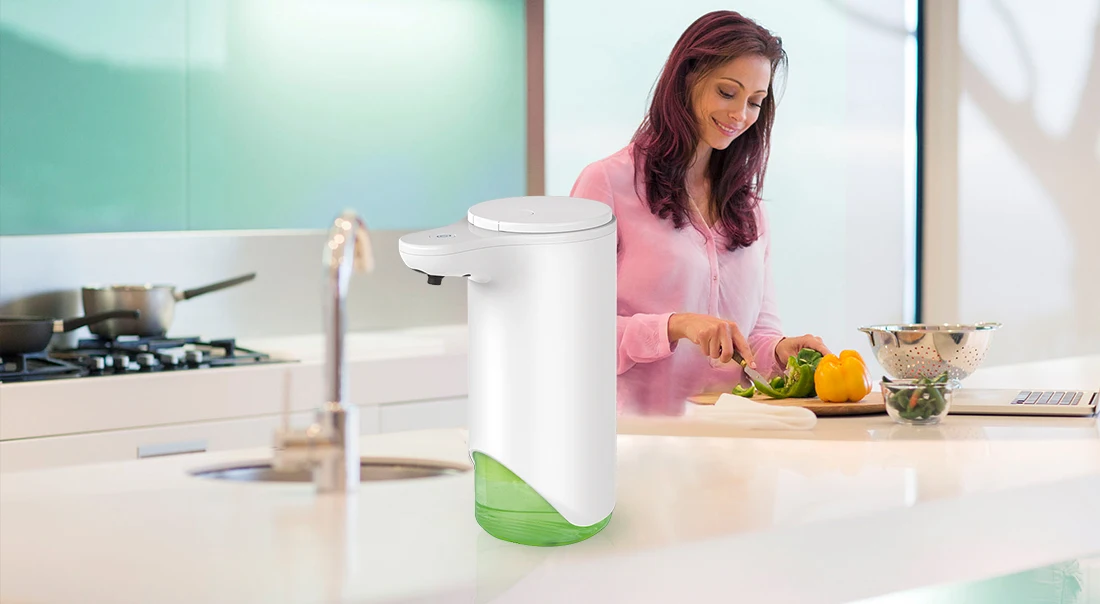 2019 latest hot selling stainless steel nickel color automatic foam hand sanitizer dispenser